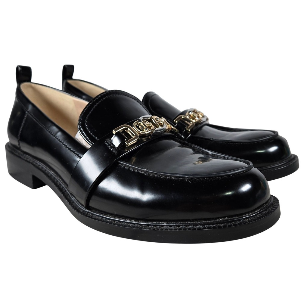 Sam Edelman Christy Black Patent Bit Loafers Womens Size 9M EUR 40 Gold Hardware